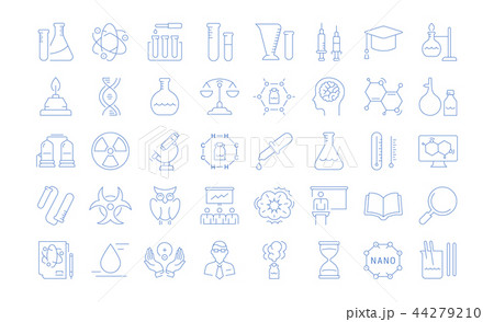 Set Vector Flat Line Icons Chemistry 44279210