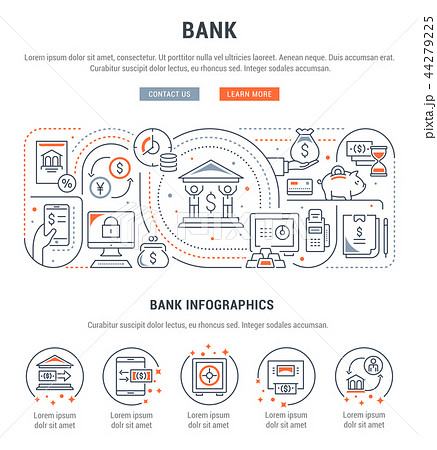 Linear Banner of Bank. Linear Banner of Bank. 44279225