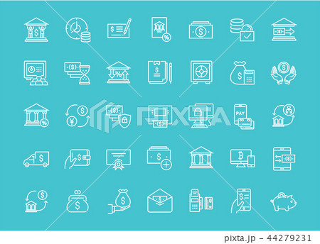 Set of Line Icons of Bank. Set of Line Icons of Bank. 44279231