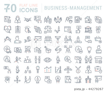 Set Vector Line Icons of Business-Management. 44279267