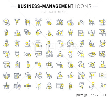 Set Vector Line Icons of Business-Management. 44279271