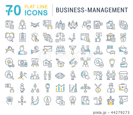 Set Vector Line Icons of Business-Management. 44279273