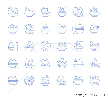 Set Vector Line Icons of Dishes. Set Vector Line Icons of Dishes. 44279591