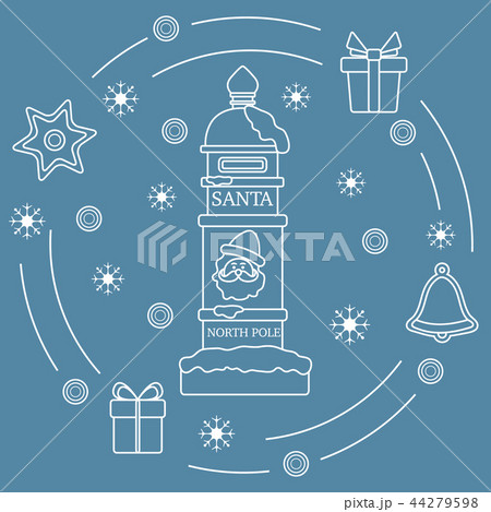 Santa's mailbox, gifts, bell, gingerbread 44279598