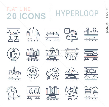 Set Vector Line Icons of Hyperloop. Set Vector Line Icons of Hyperloop. 44279806