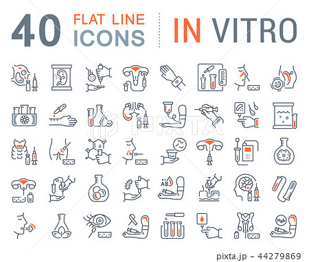 Set Vector Line Icons of In Vitroのイラスト素材 [44279869] - PIXTA