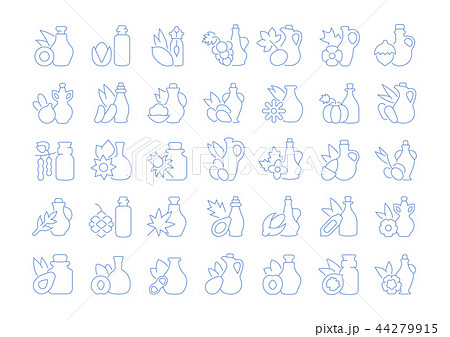 Set Vector Line Icons of Oils Set Vector Line Icons of Oils 44279915