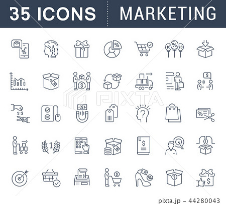 Set Vector Line Icons of Marketing. 44280043