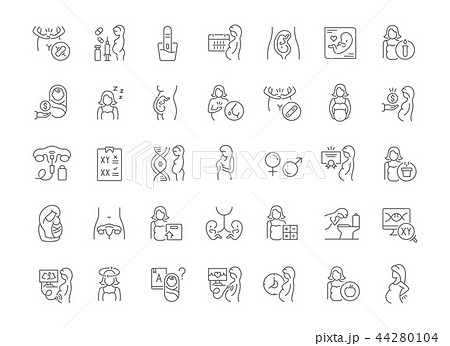 Set Vector Line Icons of Pregnancy. 44280104