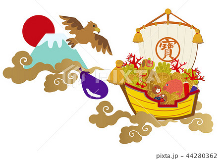 宝船のイラスト 新春縁起物 初夢のイメージ のイラスト素材