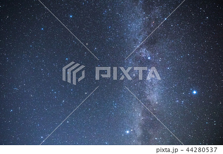 星座写真 夏の大三角形と秋の大四辺形の写真素材