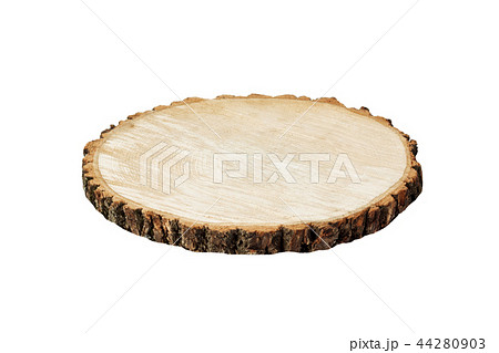 wooden round chopping board isolated 44280903