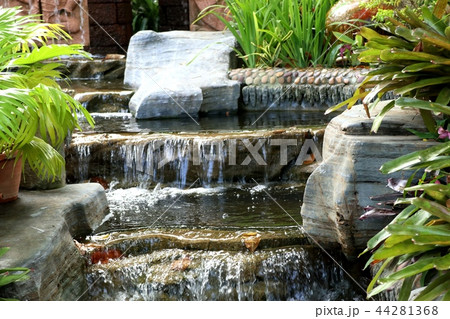 Waterfall to garden decoration 44281368