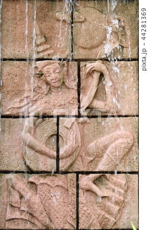 statue decorating the waterfall garden statue decorating the waterfall garden 44281369