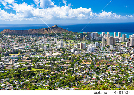 《ハワイ》ホノルルのパノラマ風景・タンタラスの丘より 《ハワイ》ホノルルのパノラマ風景・タンタラスの丘より 44281685