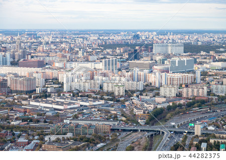 above view of north of Moscow city in dusk 44282375