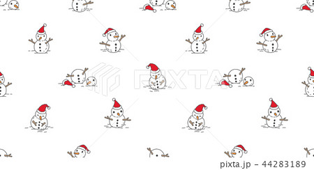 Snowman seamless pattern vector Christmas scarf Snowman seamless pattern vector Christmas scarf 44283189