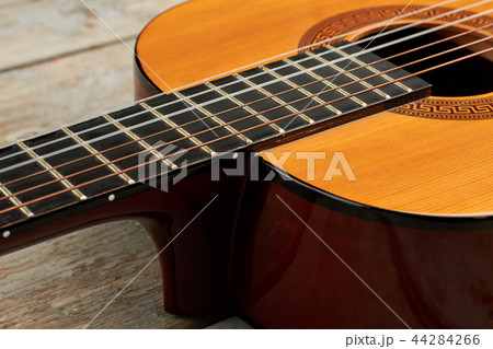 Close up acoustic guitar instrument.の写真素材 [44284266] - PIXTA