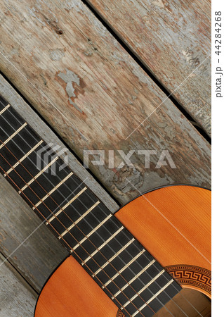 Acoustic guitar and copy space. 44284268