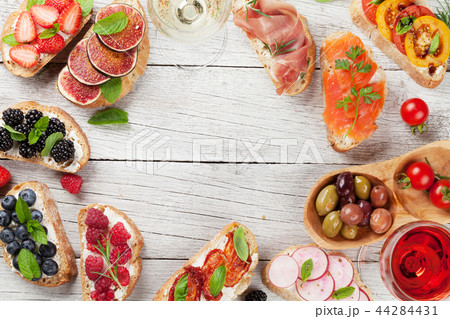 Brushetta or traditional spanish tapas. Appetizers Brushetta or traditional spanish tapas. Appetizers 44284431