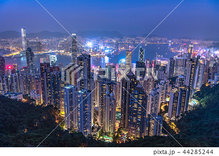 香港 夜景 ビクトリアピークから 香港 夜景 ビクトリアピークから 44285244