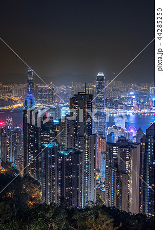 香港　夜景　ビクトリアピークから 44285250