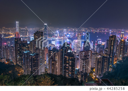 香港 夜景 ビクトリアピークから 香港 夜景 ビクトリアピークから 44285258