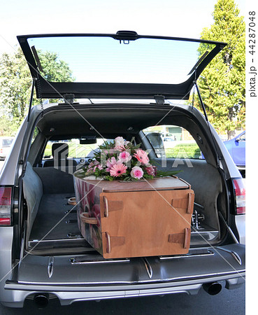 funeral casket in a hearse or chapel funeral casket in a hearse or chapel 44287048
