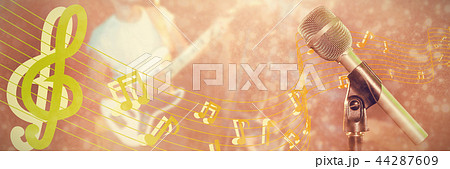 Composite image of close-up of microphone 44287609