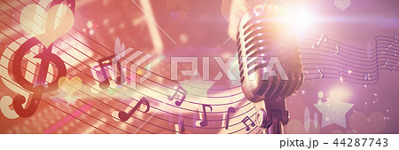 Composite image of close-up of microphone 44287743