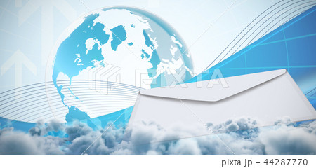 Composite image of graphic of envelope on white background 44287770