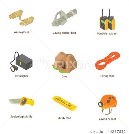 Excavation icons set, isometric style 44287832