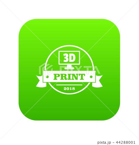 Cube 3d printing icon green vector Cube 3d printing icon green vector 44288001