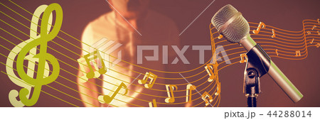 Composite image of close-up of microphone 44288014