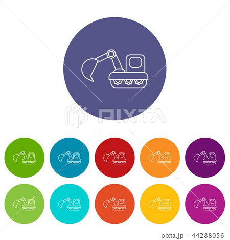 Excavator icons set vector color Excavator icons set vector color 44288056