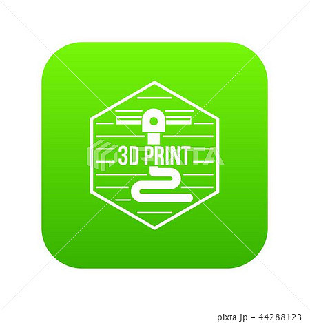 Modern 3d printing icon green vector 44288123