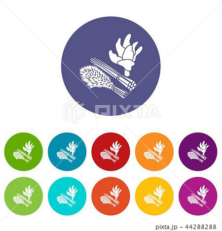 Green food plant icons set vector color 44288288