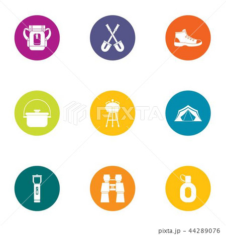 Field experience icons set, flat style 44289076