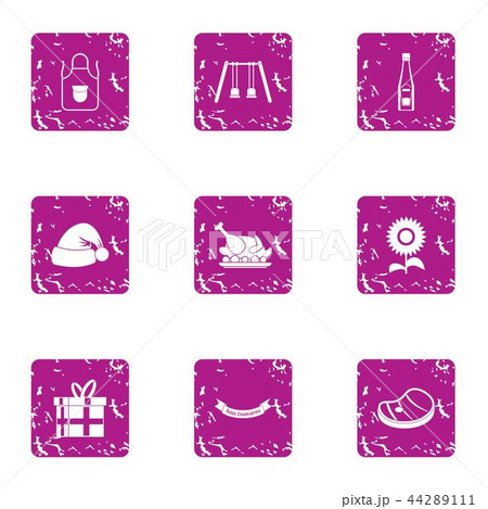 Gift for baby icons set, grunge style 44289111