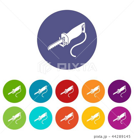 Electric pole saw icons set vector color 44289145