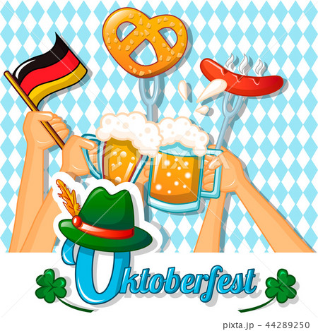 Oktoberfest holiday concept background, cartoon style 44289250