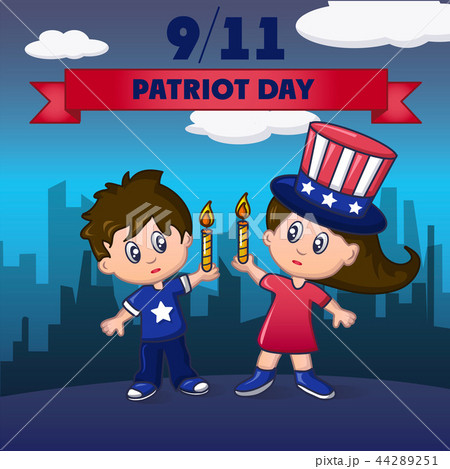 Patriot day america concept background, cartoon style 44289251