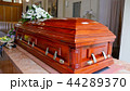 funeral casket in a hearse or chapel 44289370