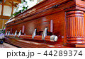 funeral casket in a hearse or chapel 44289374