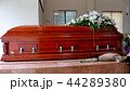 funeral casket in a hearse or chapel 44289380