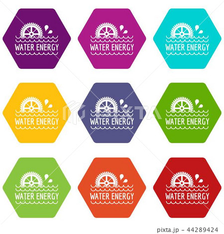 Water energy icons set 9 vector 44289424