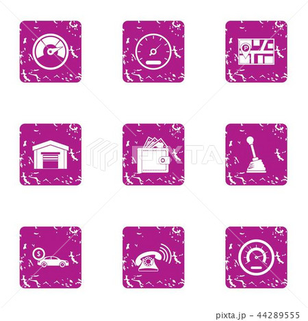 Remote dial icons set, grunge style 44289555