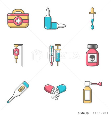 Biomedicine icons set, cartoon styleのイラスト素材 [44289563] - PIXTA