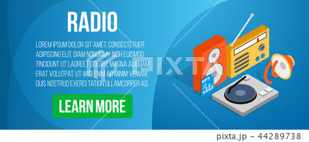 Radio concept banner, isometric style Radio concept banner, isometric style 44289738