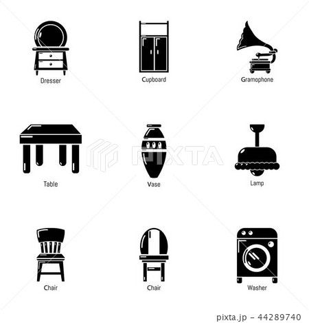 Lodge icons set, simple style 44289740